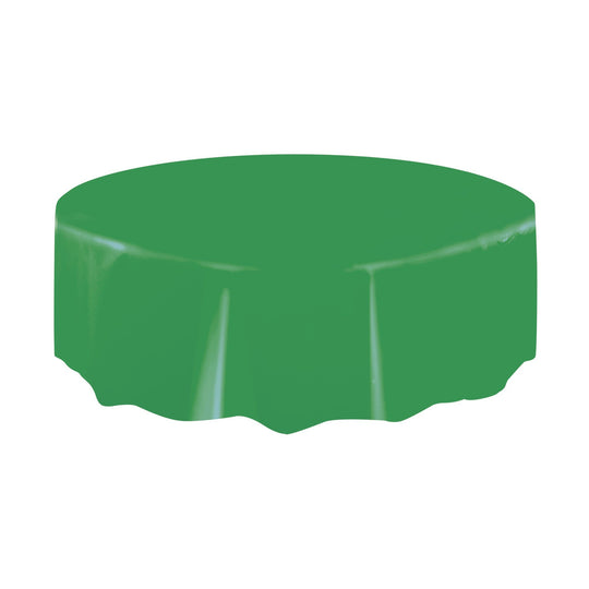 TABLECOVER - EMERALD GREEN - PLASTIC ROUND