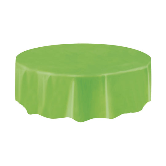 TABLECOVER - LIME GREEN - PLASTIC ROUND