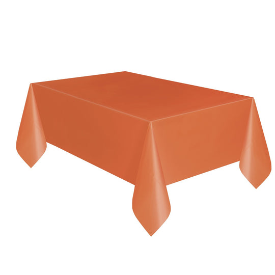 TABLECOVER - PUMPKIN ORANGE - PLASTIC RECTANGLE