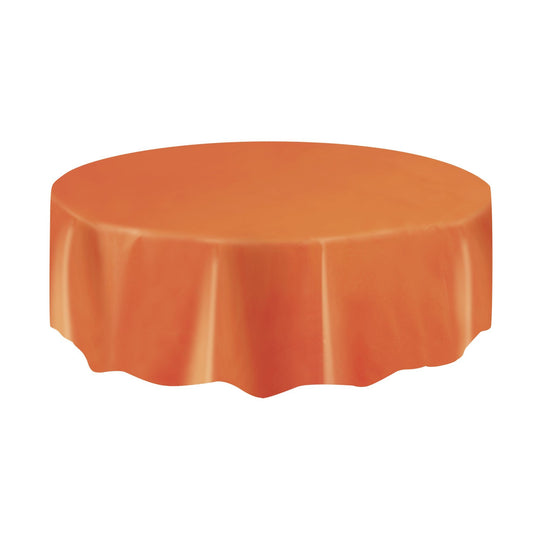 TABLECOVER - PUMPKIN ORANGE - PLASTIC ROUND