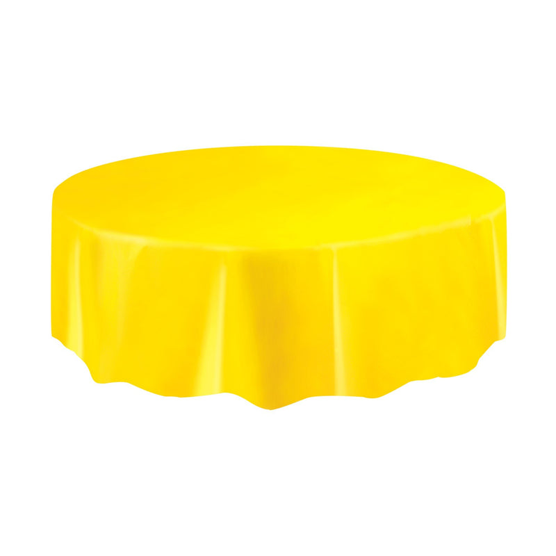 TABLECOVER - NEON YELLOW - PLASTIC ROUND