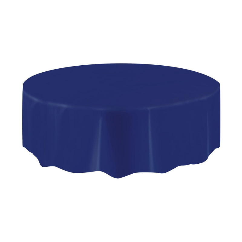 TABLECOVER - TRUE NAVY BLUE - PLASTIC ROUND-Tablecover-Partica Party