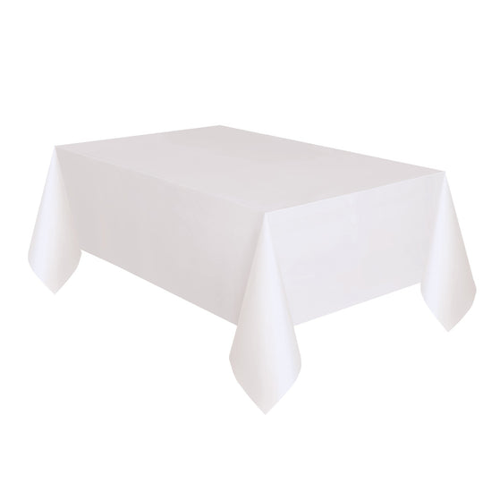 TABLECOVER - WHITE - PLASTIC RECTANGLE