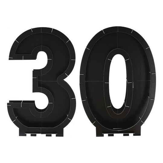 BALLOON NUMBER FRAME - 30th - BLACK