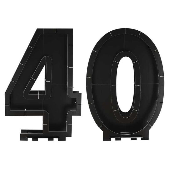 BALLOON NUMBER FRAME - 40th - BLACK