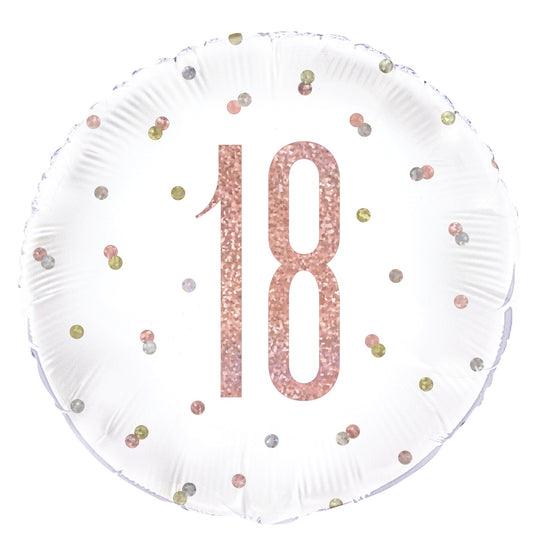 18" FOIL - 18th - ROSE GOLD GLITZ