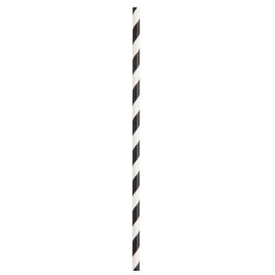 PAPER STAWS - BLACK STRIPED - PACK OF 10