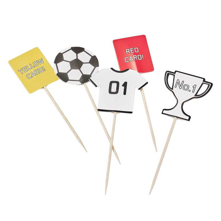 CUPCAKE TOPPERS - FOOTBALL - PACK OF 12