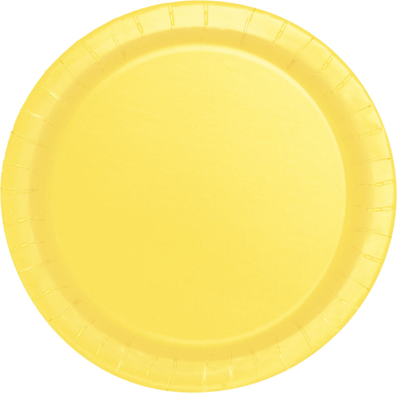 PAPER PLATES - NEON YELLOW - PACK OF 16-PLATES-Partica Party