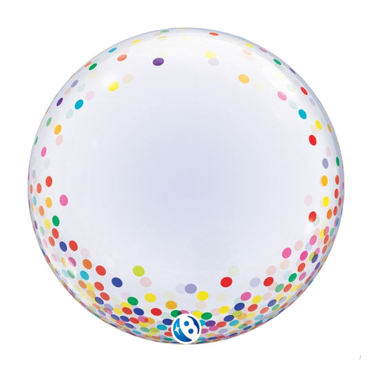 24" DECO BUBBLE - COLOURFUL CONFETTI DOTS