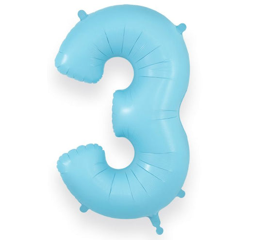 JUMBO NUMBER - 3 - MATTE BLUE