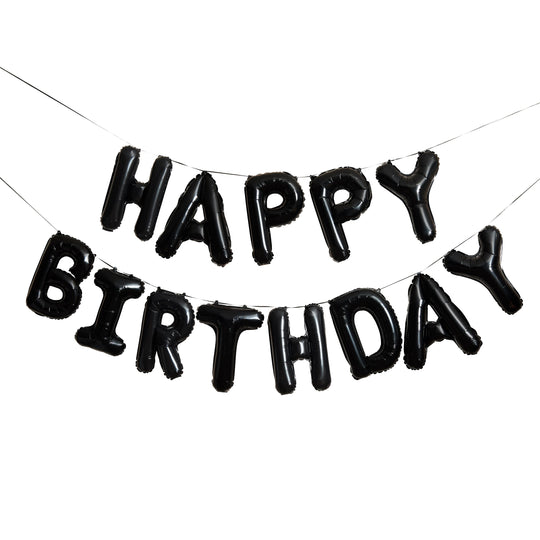 BALLOON BUNTING - HAPPY BIRTHDAY - BLACK