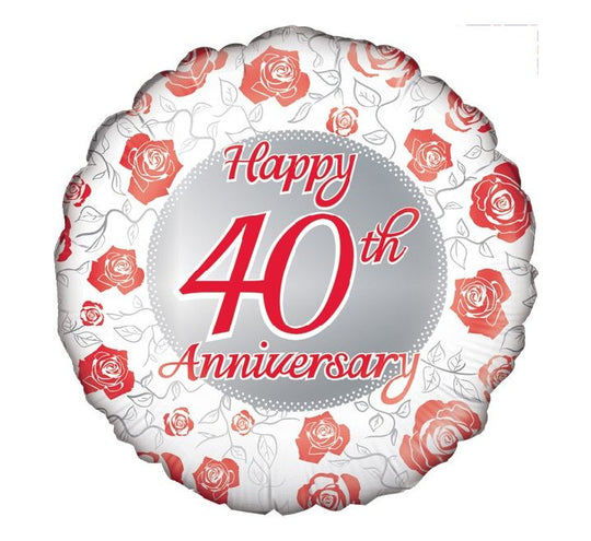 18" FOIL - HAPPY 40th ANNIVERSARY