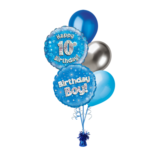 BOUQUET - HAPPY 10th BIRTHDAY - BLUE