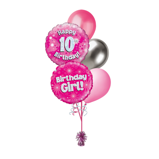 BOUQUET - HAPPY 10th BIRTHDAY - PINK