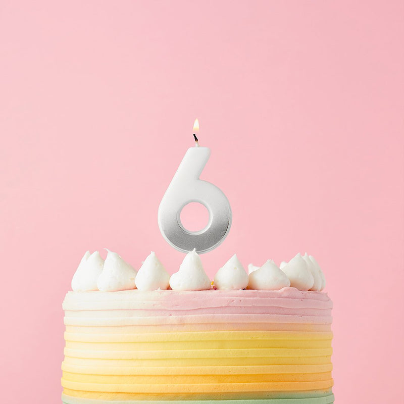 CANDLE - 6 - SILVER OMBRE