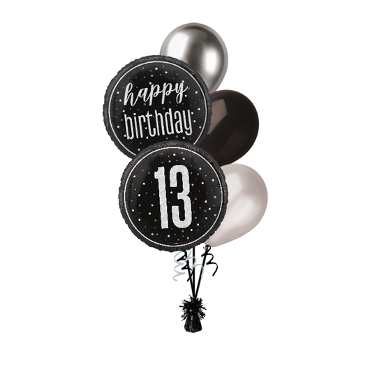 BOUQUET - 13th BIRTHDAY - BLACK GLITZ