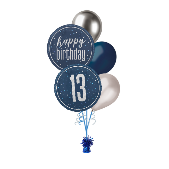 BOUQUET - 13th BIRTHDAY - BLUE GLITZ