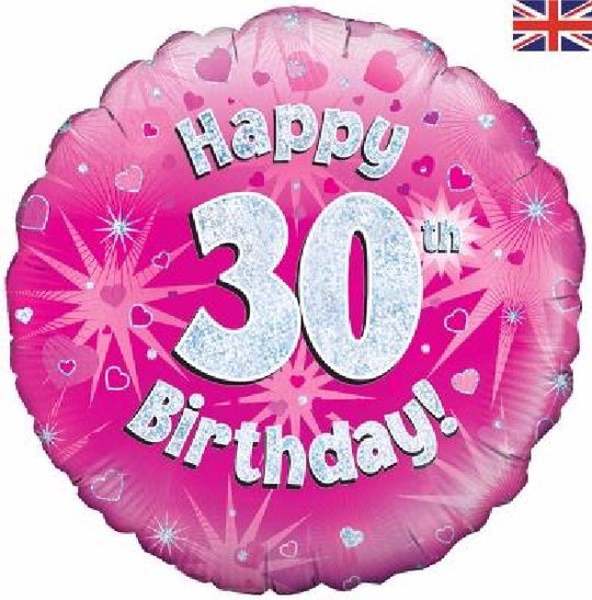 18" FOIL - HAPPY 30TH BIRTHDAY! - PINK