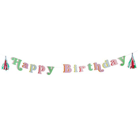 BUNTING - HAPPY BIRTHDAY - BRIGHT WITH TASSEL