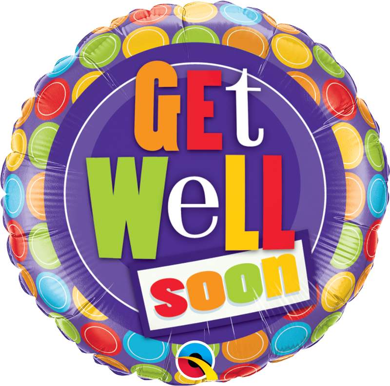 18" FOIL - GET WELL SOON - PATTERNS-18 INCH FOIL-Partica Party