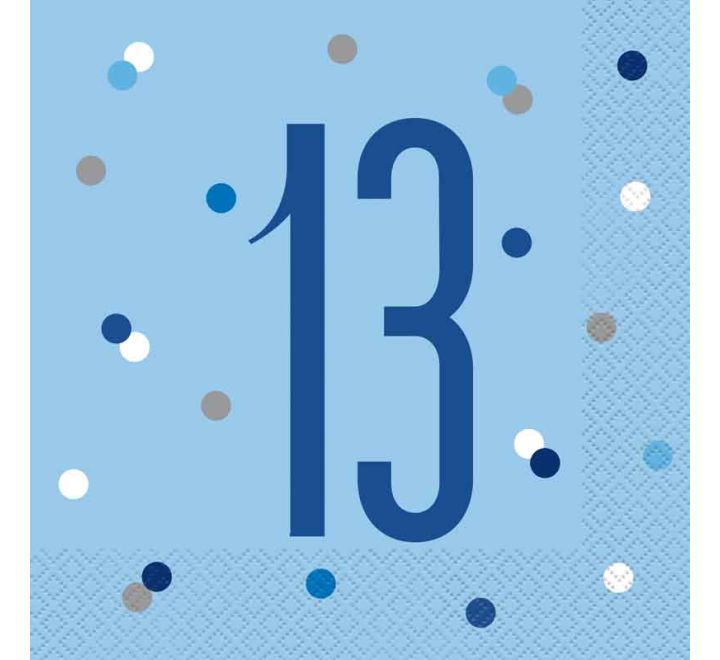 NAPKINS - 13th BLUE - PACK OF 16