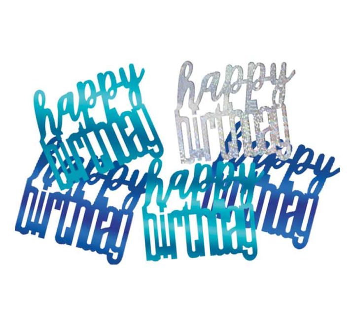 CONFETTI - HAPPY BIRTHDAY - BLUE GLITZ