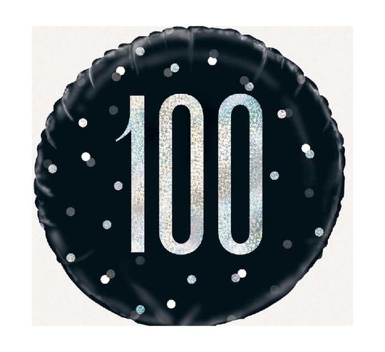 18" FOIL - 100th - BLACK