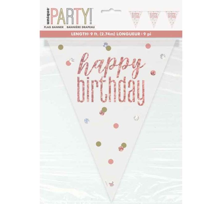 BUNTING - HAPPY BIRTHDAY - ROSE GOLD