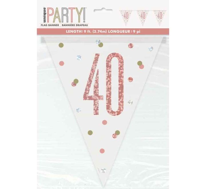 BUNTING - 40th - ROSE GOLD