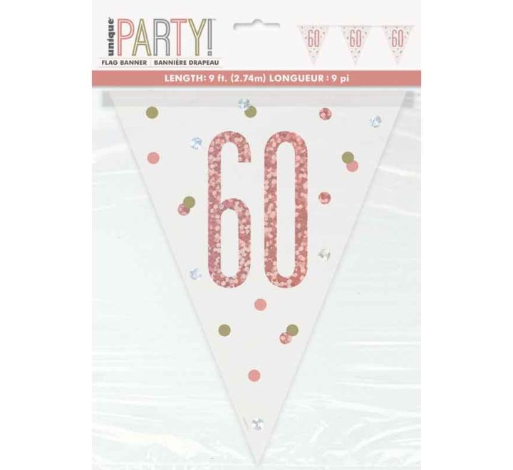 BUNTING - 60th - ROSE GOLD