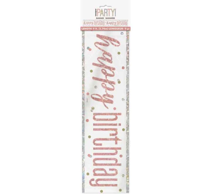 BANNER - HAPPY BIRTHDAY -  ROSE GOLD