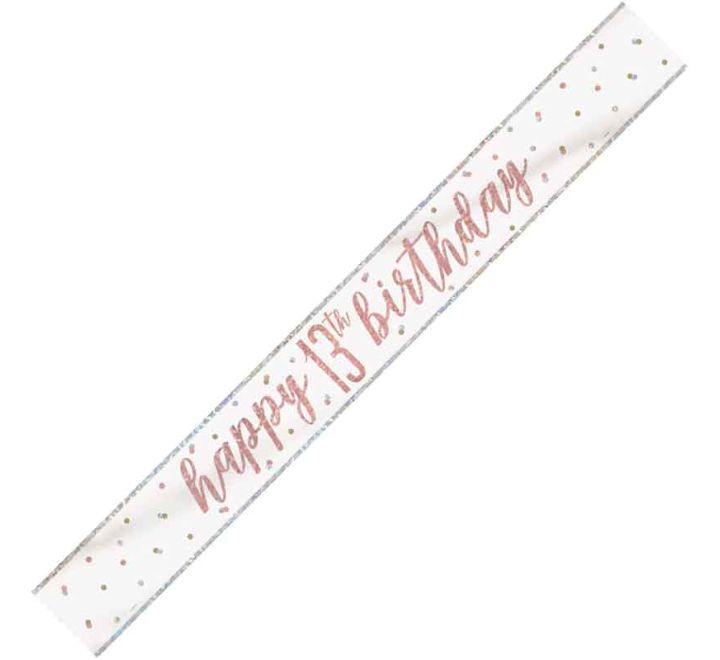 BANNER - HAPPY 13th BIRTHDAY - ROSE GOLD