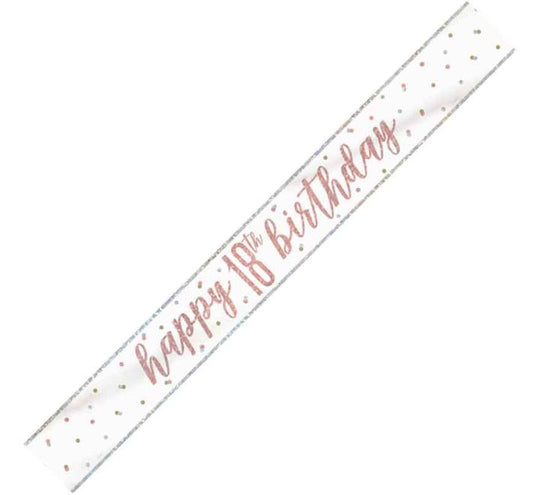 BANNER - HAPPY 18th BIRTHDAY - ROSE GOLD