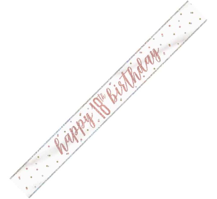 BANNER - HAPPY 18th BIRTHDAY - ROSE GOLD