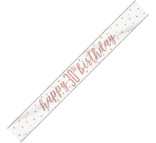 BANNER - HAPPY 30th BIRTHDAY - ROSE GOLD