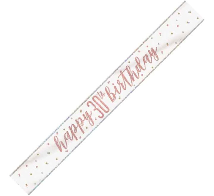 BANNER - HAPPY 30th BIRTHDAY - ROSE GOLD