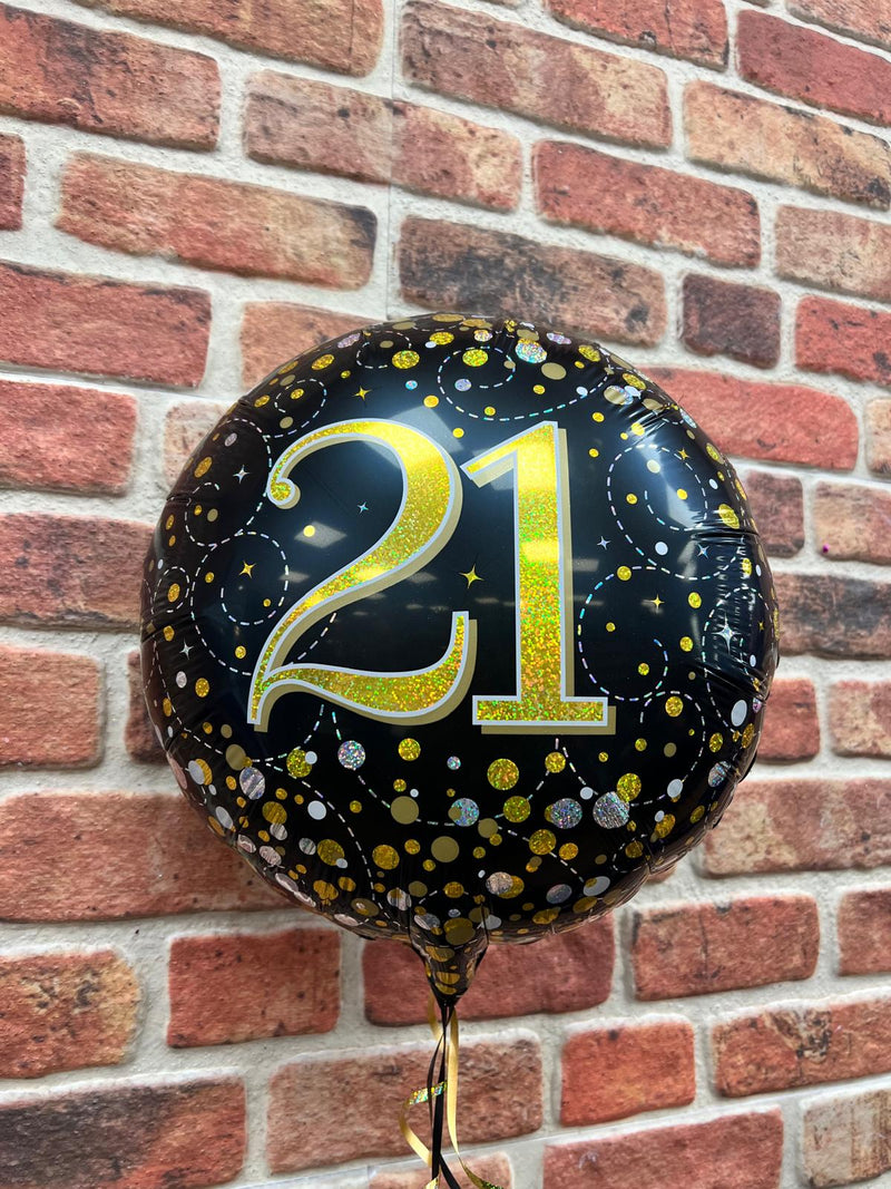 18" FOIL  - AGE 21 - BLACK SPARKLING FIZZ