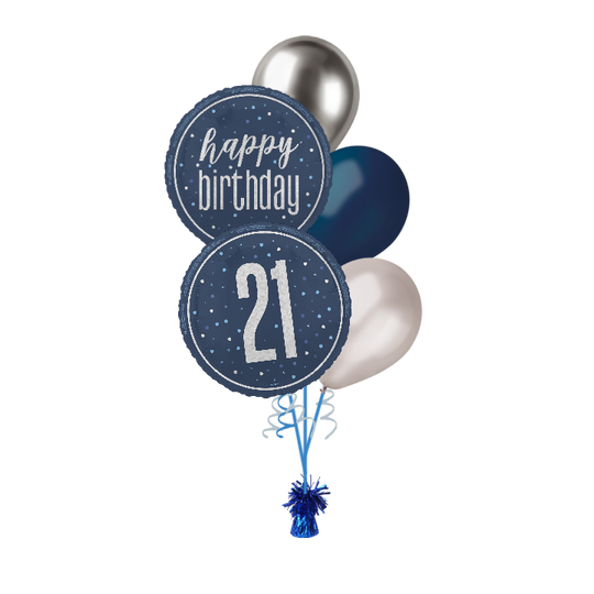 BOUQUET - 21st BIRTHDAY - BLUE GLITZ