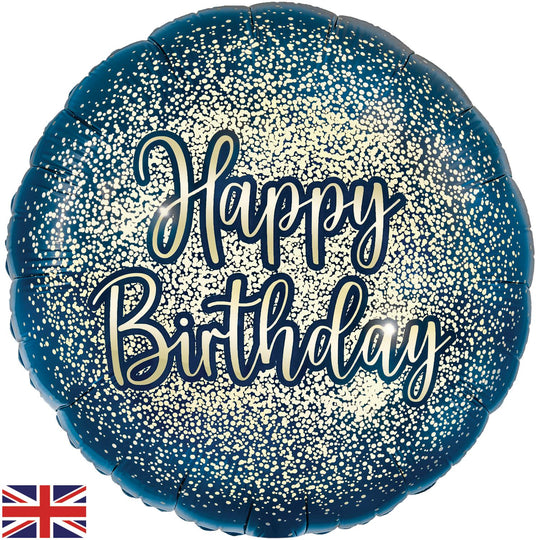 18" FOIL - GLITTER BIRTHDAY - NAVY & GOLD