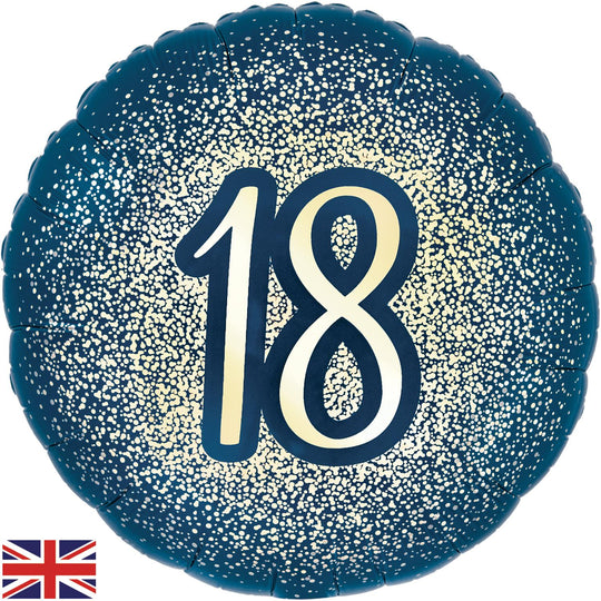 18" FOIL - 18th GLITTER BIRTHDAY - NAVY GOLD