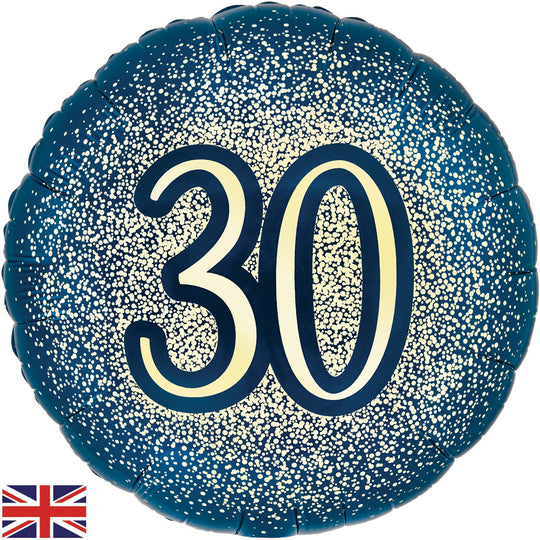 18" FOIL - 30th GLITTER BIRTHDAY - NAVY GOLD