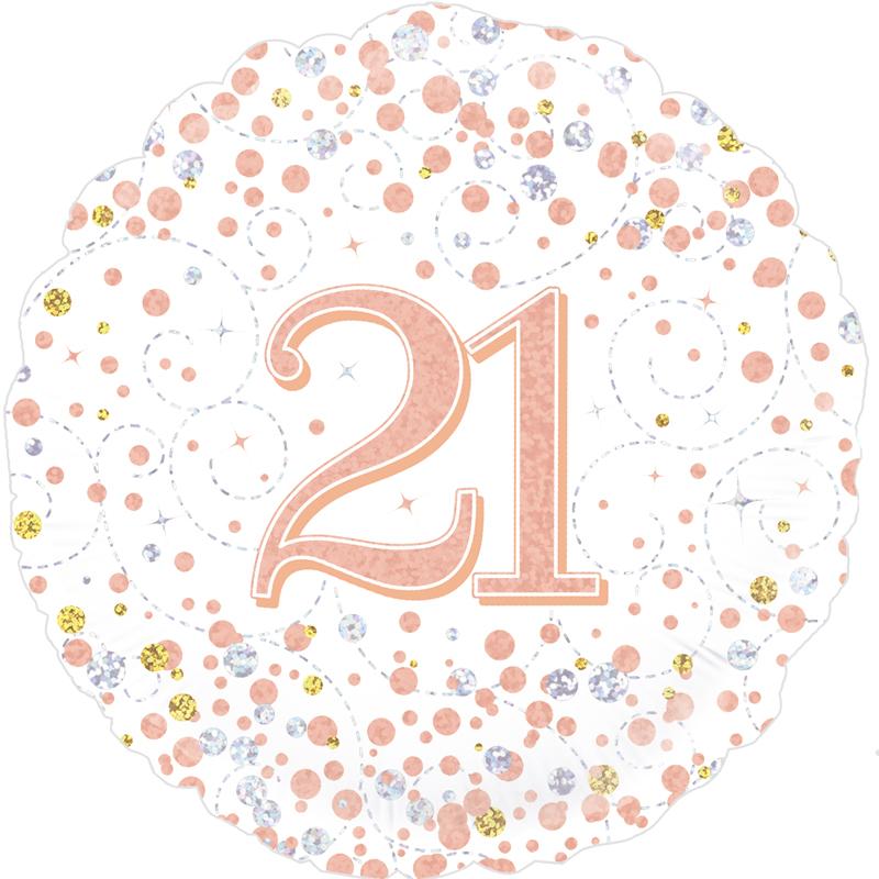 18" FOIL  - AGE 21 - ROSE GOLD SPARKLING FIZZ