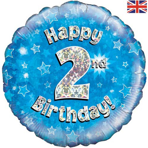 18" FOIL - HAPPY 2nd BIRTHDAY - BLUE