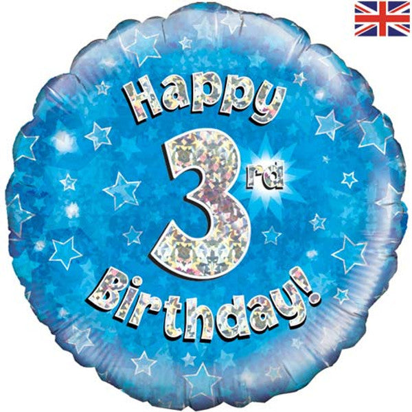 18" FOIL - HAPPY 3rd BIRTHDAY - BLUE