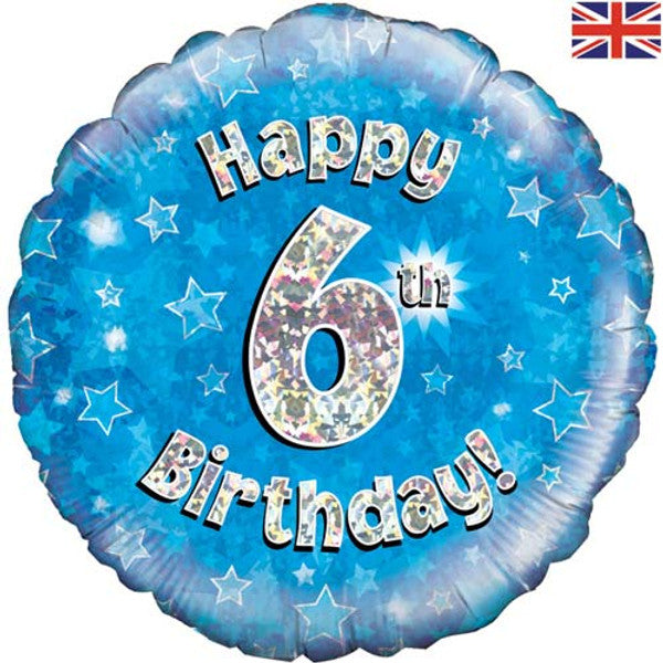 18" FOIL - HAPPY 6th BIRTHDAY! - BLUE