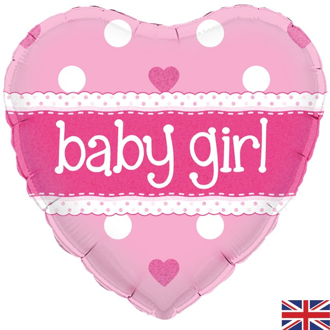 18" FOIL - BABY GIRL - PINK HEART