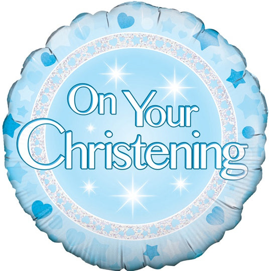 18" FOIL - ON YOUR CHRISTENING - BLUE