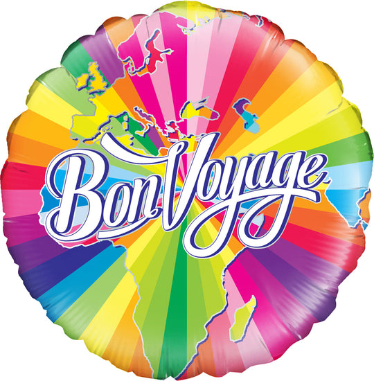 18" FOIL - BON VOYAGE - COLOURFUL SWIRL