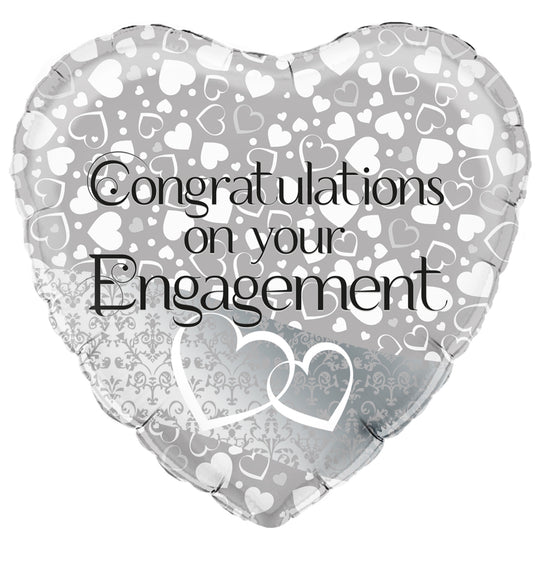 18" FOIL - ENTWINED ENGAGEMENT HEART